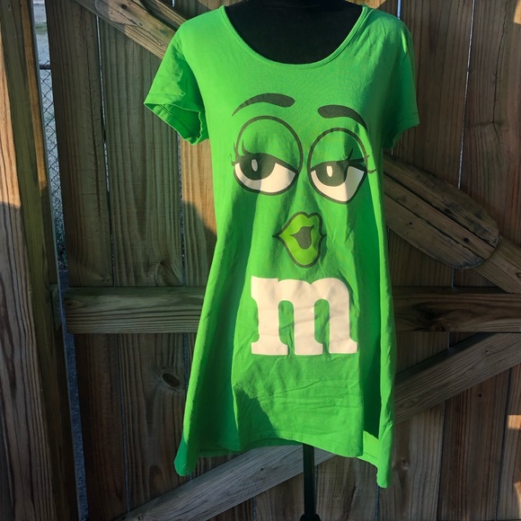 M&M'S Other - Green M&M Sweet 1 Short Sleeve T-Shirt Style Nightgown Sleep Shirt Size L XL